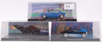 BATMAN; 3x DC Comics diecast model Batman cars from the various TV / Film series.