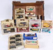 DIECAST; A collection of assorted boxed diecast model cars to include Lledo Days Gone, Oxford,