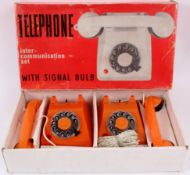 TELEPHONE GAME; An original vintage retro Telephone Intercommunication boxed set / game.