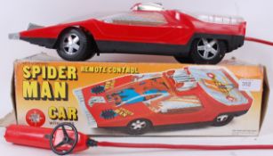 SPIDERMAN; A vintage battery operated ' Reel ' Spiderman remote control remote control car,