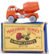 MOKO LESNEY; An original vintage Moko Lesney diecast model No. 26 ERF Cement Mixer.