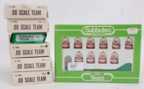 SUBBUTEO; A collection of 6x assorted vintage boxed Subbuteo football teams,