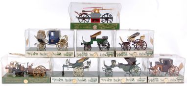 BRUMM; A collection of Italian Brumm diecast model horse carriages,
