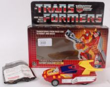 TRANSFORMERS; An original vintage retro G1 Transformers ' Hot Rod ' plastic toy,