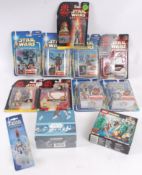 STAR WARS; A collection of 9x carded Star Wars action figures,