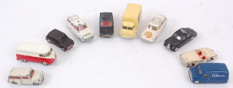 DIECAST; A collection of 10x assorted loose Corgi diecast model cars to include Volkswagen van,