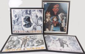 STAR WARS PRINTS; A good collection of 4x Limited Edition prints, from the Star Wars franchise,