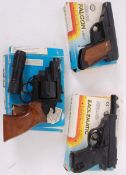 TOY GUNS; A collection of 3x original vintage Edison replica pistols / guns - a Falcon,