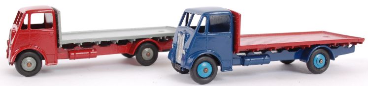 DINKY; 2x original Dinky Supertoys Guy flatbed lorries diecast models.