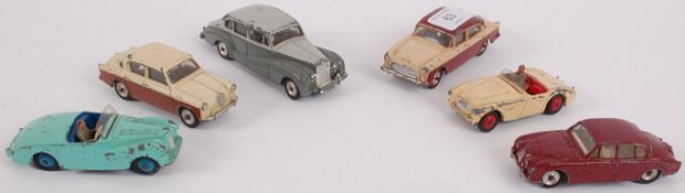 DINKY; A good collection of 6x assorted loose vintage diecast model Dinky Toys cars,