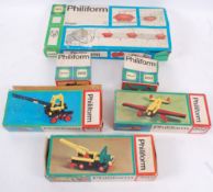 PHILIFORM; A collection of 6x boxed sets of Philiform plastic buliding sets ( similar to Lego ).