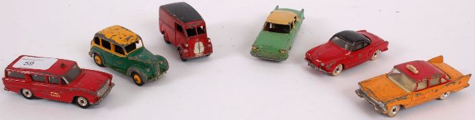 DINKY; A collection of assorted loose vintage Dinky diecast model cars comprising of;