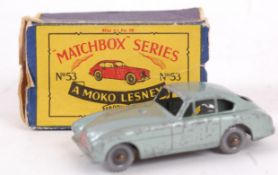 MOKO LESNEY; An original vintage Moko Lesney diecast model No. 53 Aston Martin.