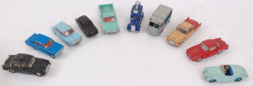 DINKY; A collection of 10x loose vintage Dinky diecast model cars, comprising of model numbers; 169,