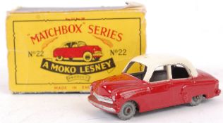 MOKO LESNEY; An original vintage Moko Lesney diecast model No.22 Vauxhall Cresta.