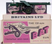 BRITAINS; An original vintage Britains 120mm BAT Battalion Anti Tank Gun.