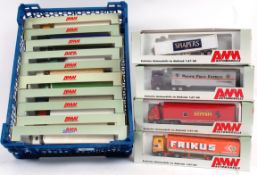 AMW AUTOMODELLE; A collection of 14x 1:76 AMW advertising lorries. Each within their original boxes.