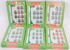 SUBBUTEO; A collection of 6x vintage Subbuteo football teams,