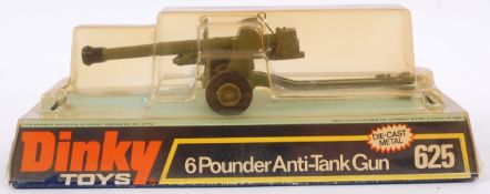 DINKY; A vintage Dinky Toys 625 diecast 6 Pounder Anti Tank Gun within the original display box.