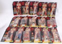STAR WARS; A collection of 16x Hasbro Star Wars Episode One figures, each carded and unopened.