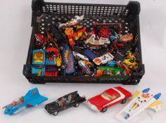 TV & FILM DIECAST; A mixed lot of vintage loose diecast models and vehicles,
