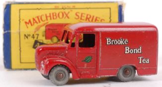 MOKO LESNEY; An original vintage Moko Lesney diecast model No.47 Brooke Bond Tea Trojan Van.