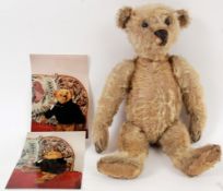 A RARE AND EARLY 1908 STEIFF TEDDY BEAR; Circa 1908, with 'STEIFF' period button to right ear.