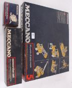 MECCANO; A collection of 3x blue box vintage Meccano sets - Set number 5, Conversion Set and No.