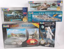 REVELL MODEL KITS; 5x original Revell model kits to include a Light & Sound Diorama, Astronaut,