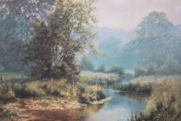 Lithograph print titled Gently guides th