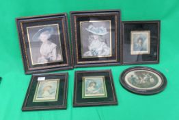 Group lot of portrait prints 6X framed a