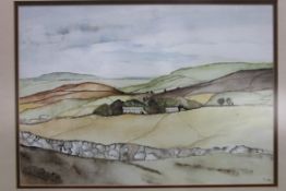 Water colour of Farmland by E. Palmer vr