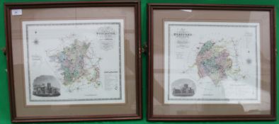 Prints of maps of Hereford and Worcester