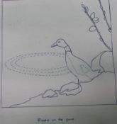 Audrey Hopkins ink sketch ripples in the