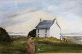 Water colour of a seaside cottage by EA