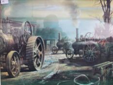 Print of traction engines unmarked H44 W