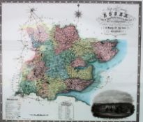 Print of a map of Essex framed and glaze