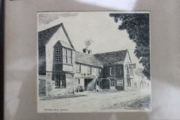 Pen and ink sketch of Ye Clayton Arms si