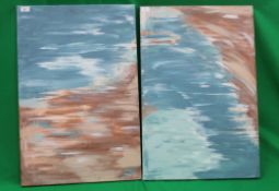 Oil on canvas blured cliff side abstract