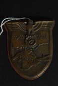 WWII second world war Nazi Battle Shield July 42 KRIM (Crimea) depicting an eagle above swastika,