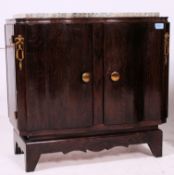 A pair of 1930's Art Deco walnut and mar