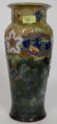 A tall Royal Doulton vase ( A/F ) with a