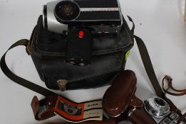 A collection of vintage camera equipment