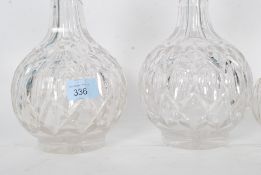 A collection of decanters to include cut