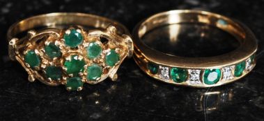 Two 9ct gold rings, one being diamond an