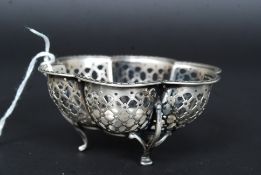 A silver hallmarked pierced table top bo