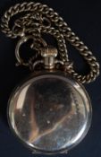 A plated pocket watch, along with a plat