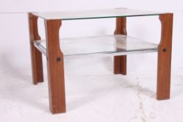 A retro 1970's square chrome and glass c