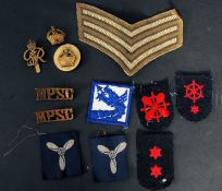 A collection of military patches and bad