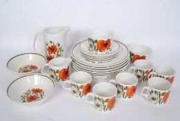 A J&G Meakin retro 1970's ceramic poppy